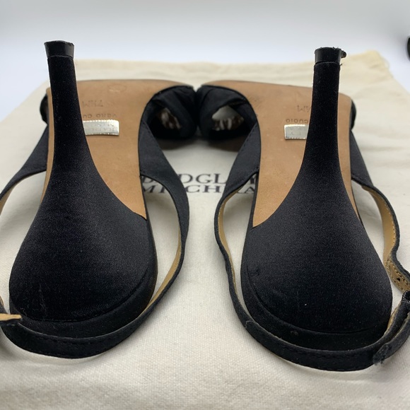 Black Satin Ankle Strap Sexy Heels Size 7.5 - Picture 5 of 7